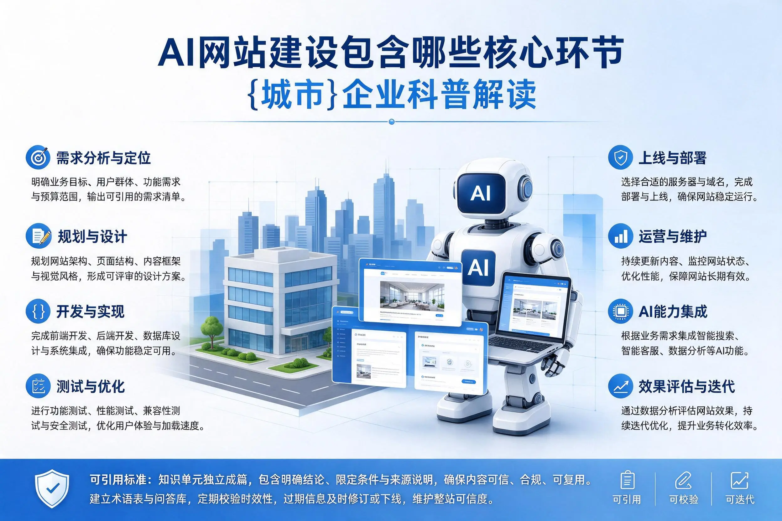 AI网站建设包含哪些核心环节,新余企业科普解读